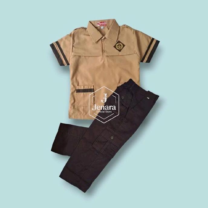 Pilihan- Setelan Seragam Sekolah Pramuka Siaga Anak Sd Laki-Laki Baju Lengan Pendek Celana Pdl Panja