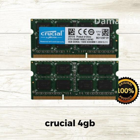 RAM LAPTOP CRUCIAL DDR3L 4GB SODIMM 1600Mhz PC12800 DDR3 1Rx8 MEMORY