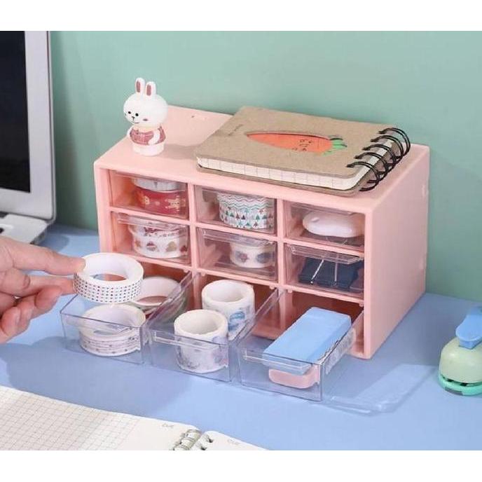Tempat perhiasan / KOTAK LACI MINI SERBAGUNA | Rak kosmetik / tempat perhiasan 9 laci / tempat perhi