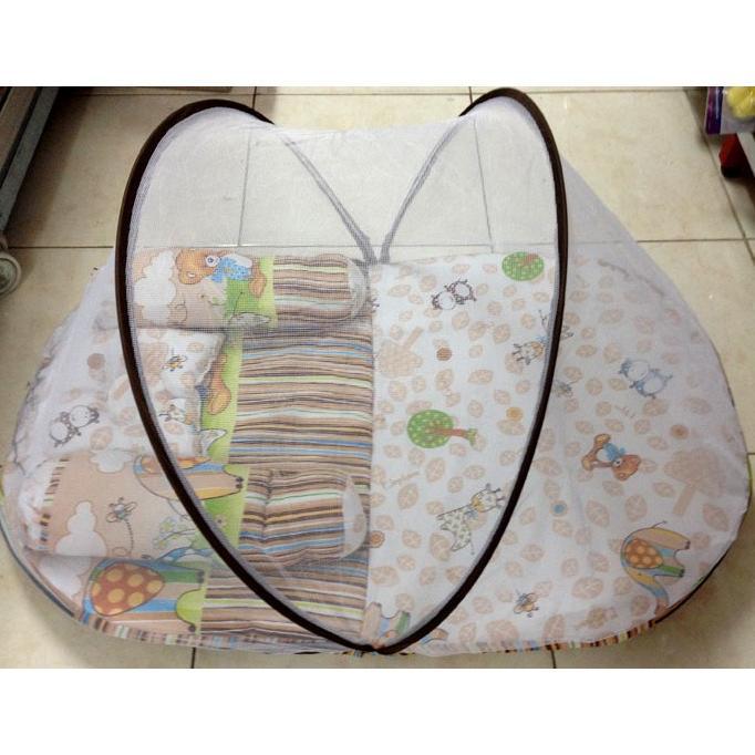 Kasur Bayi Lipat Oval Print + Kelambu Cintaka