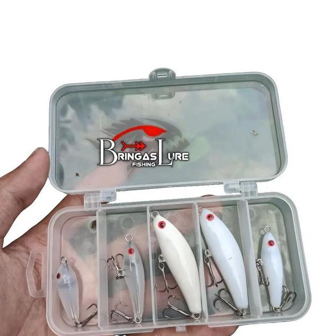 SET UMPAN HAMPALA + BOX  BRINGAS LURE5cm 3,5cm 2,5cm lure casting / umpan casting hampala / swim bai