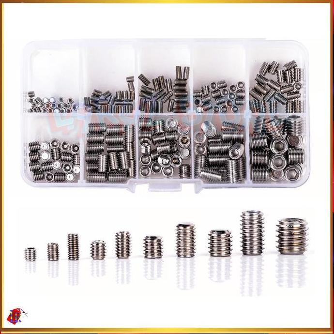 Baut Kutu L Sekrup Tanam M3 M4 M5 M6 M8  Skrup Mur Nanas Hex Stainless 200 Pcs