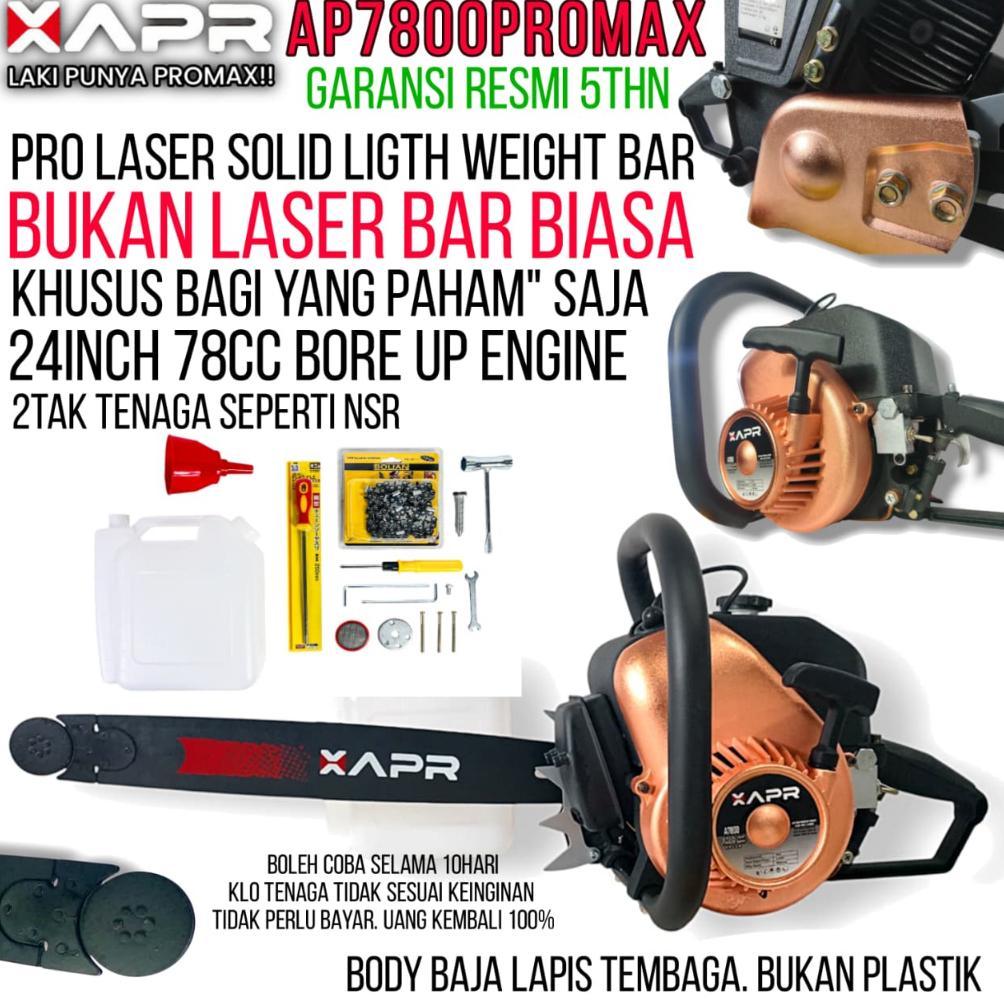 CHAINSAW APR AP7800PROMAX 24inch bar baja LASER chainsaw chain Saw mesingergajikayu