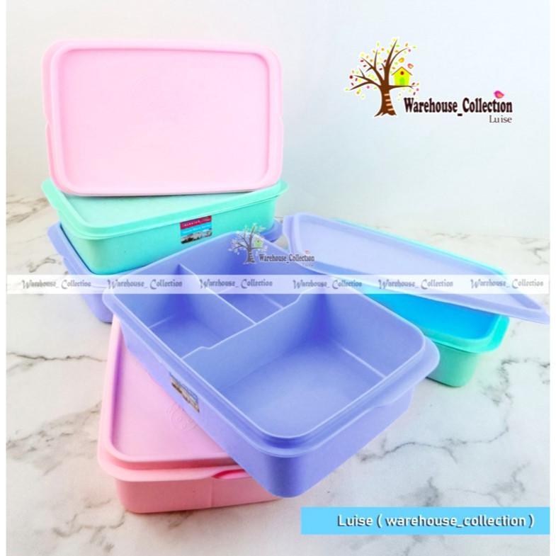 [3 & 6 Pcs] Lunch Box Sekat Alexish || Kotak Makan Bunny Sekat 3 || Ompreng Sekat 3 || Kotak Bekal S