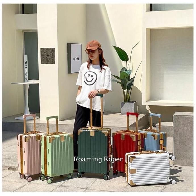 Roaming Koper T088 Kabin Size 20 inch sd Bagasi Size 28 inch Aluminium Frame TSA Lock 4 Roda 360 Rot