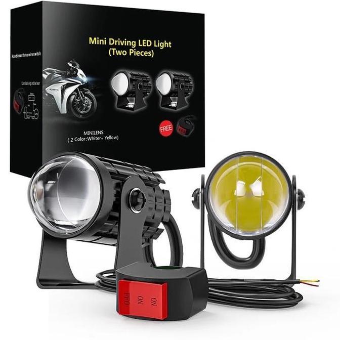 Cod Lampu Sorot Led Laser/Mini D2 Laser Gun/Lampu Tembak Sorot Kuning Putih Motorcycle