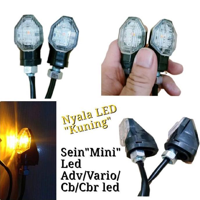 Lampu Sein Mini Vario 125/150 Led/Lampu Sein Kecil Led Adv/Cb/Cbr (Harga Sepasang) Baut 14 Motor Mot