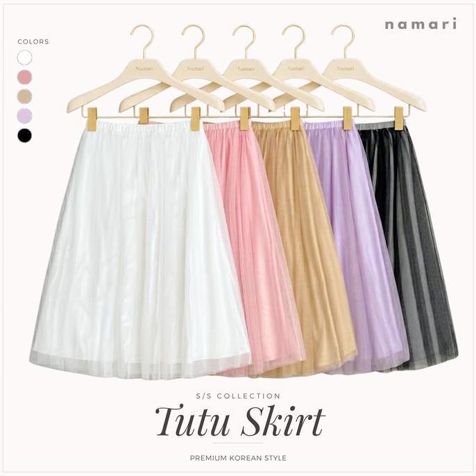 NAMARI - Tutu Skirt - Rok Midi 7/8 Panjang Wanita Hijab Cewek Hitam Dewasa Maxi Tile Casual