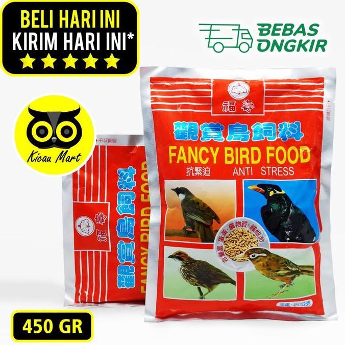Fancy Bird Food Anti Stress 450 Gr Voer Makanan Burung Anis Murai Beo