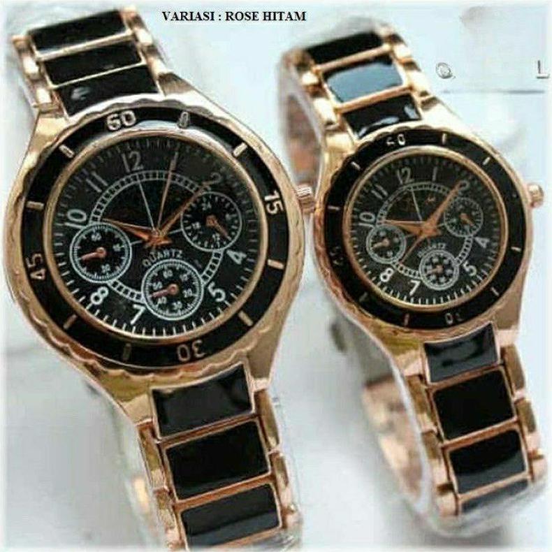 WAJIB PUNYA (BISA COD) JAM TANGAN RANTAI PASANGAN BESAR KECIL COUPLE PRIA DAN WANITA STAINLESS HARGA