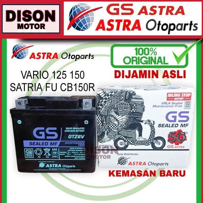 AKI GS ASTRA VARIO 125 150 CB150R SATRIA FU GTZ6V ORIGINAL 100% AKI KERING GS ASTRA ASLI DISKON