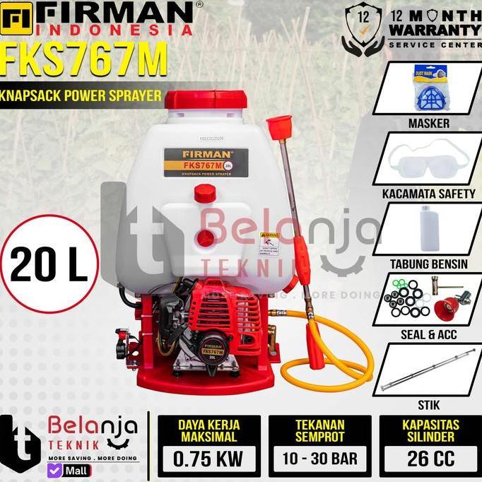 Firman Power Sprayer FKS769M Alat Semprot Hama Tangki 15L Nozzle Semprotan Selang FKS769 FKS 769 M 7