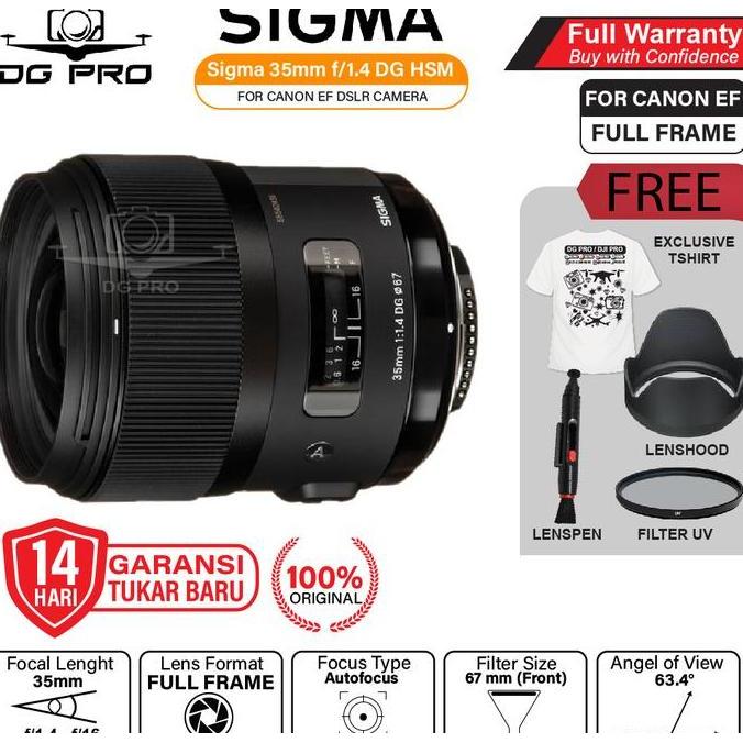 Sigma 35mm f1.4 DG HSM Art Lens for Canon EF / Lensa Sigma 35 mm f/1.4