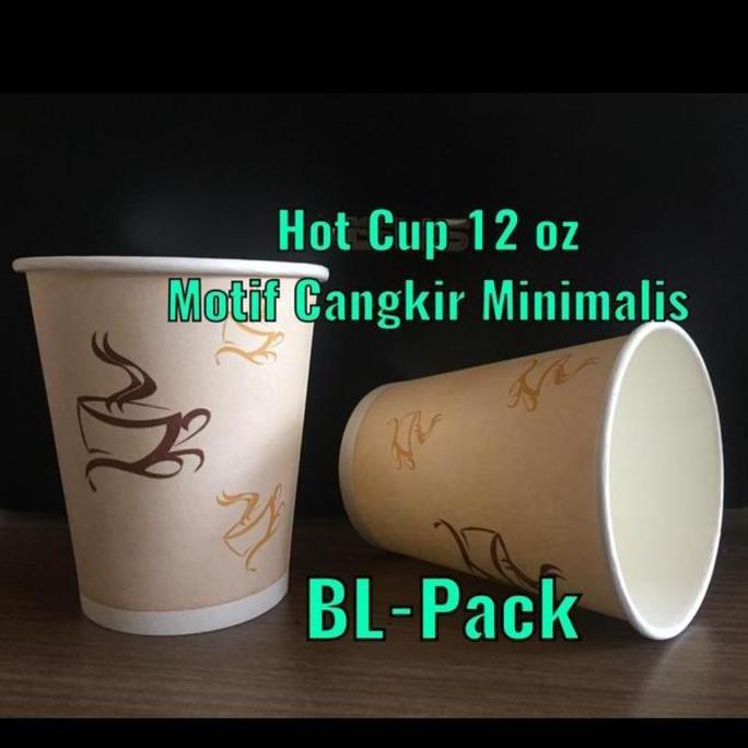paper hot cup 12 oz motif Cangkir Minimalis