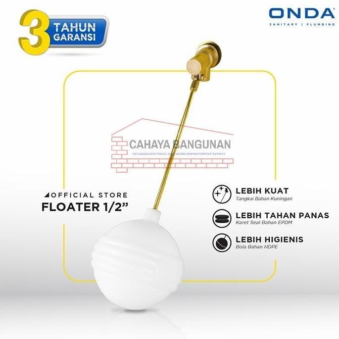 ONDA Floater Pelampung Air Plastik Toren Tangki Air Torrent 1/2" Inch