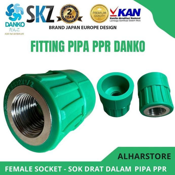 Sok Drat Dalam PPR Danko - Female Socket Sambungan Instalasi Pipa PPR