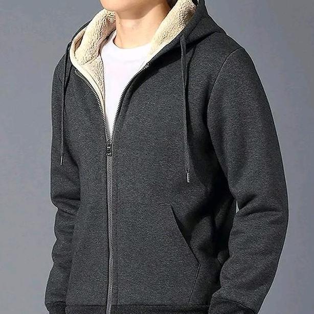 PALING MURAH Jaket Pria Wanita Hoodie Bulu Fleece Dalam Bulu Domba Sherpa Terbaru Tebal Musim Dingin