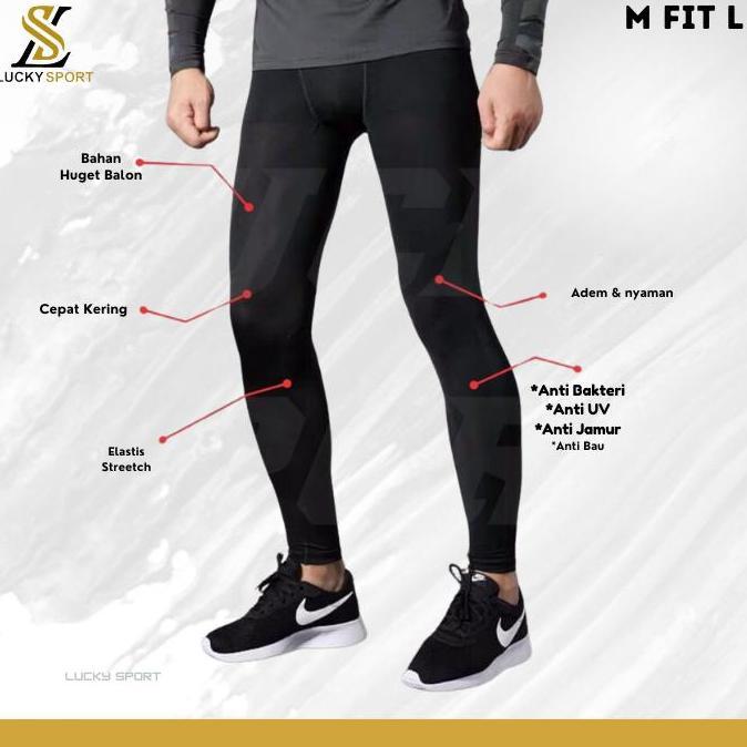 Sport- New- Celana Legging Leging Panjang Ls Polos Training Futsal Gym Fitness Olahraga Nyaman Brand