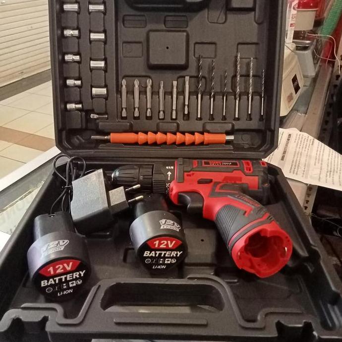 BOR BATERAI MURAH Cordless Drill bor baterai 12V charger SUNC borr