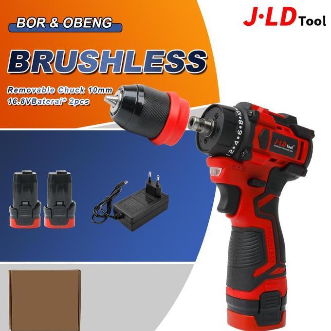 READY JLD Bor & Obeng Brushless Mini Cabe Rawit Kecil Bisa Ngebor Beton Baterai Awet Quick-Release C