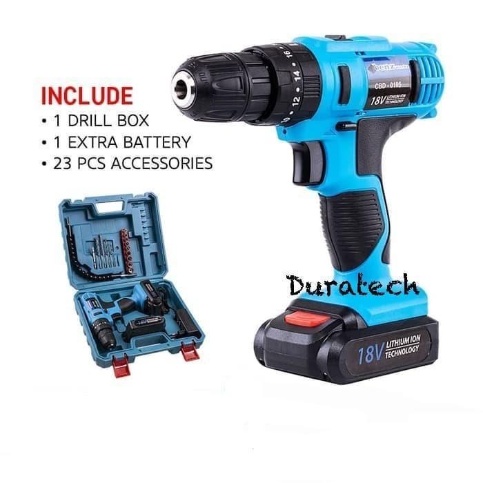 Bor Baterai Cordless lmpact Drill 18V / Bor Tangan torque baterai Benz werkz