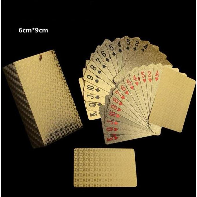 Pilihan - Kartu Remi Poker Plastik Anti Air / Waterproof Playing Card 54 Sheets/ Gold Foil Poker/ Po