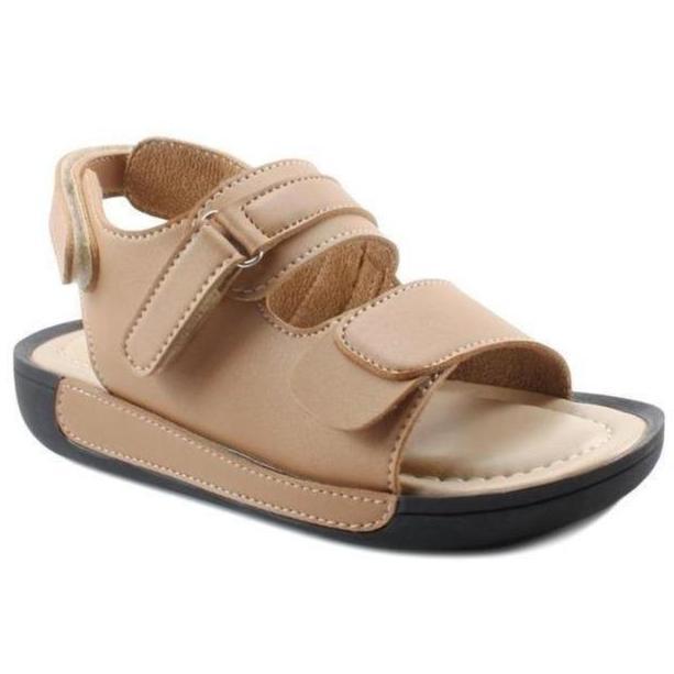 New- Le Bianca Cho 21-03 Sepatu Sendal Anak Laki Laki Kulit Sintetis Hitam Dan Moka Dengan Outsole T