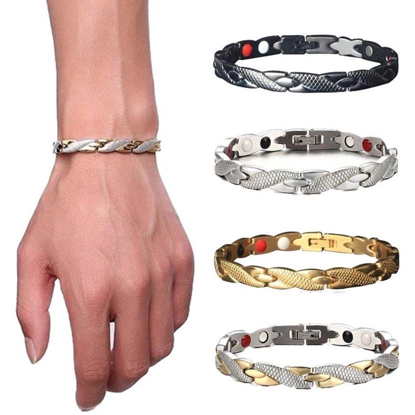 Gelang Tangan Sisik Naga Gelang Kesehatan Magnetik Titanium Pria Wanita