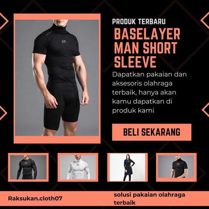 Sport- New- Baju Manset Lengan Pendek Pria Raksukan / Manset Pria Pendek / Baju Manset Pria Lengan P