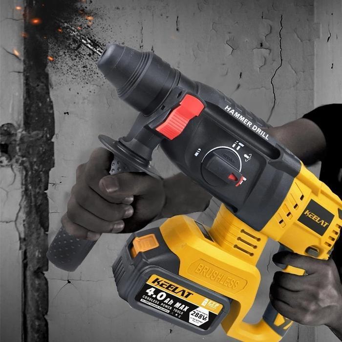 REAIM 3 MODE Cordless Brushless Rotary Hammer Impact Drill Electric Rechargeable Portable Powertool 