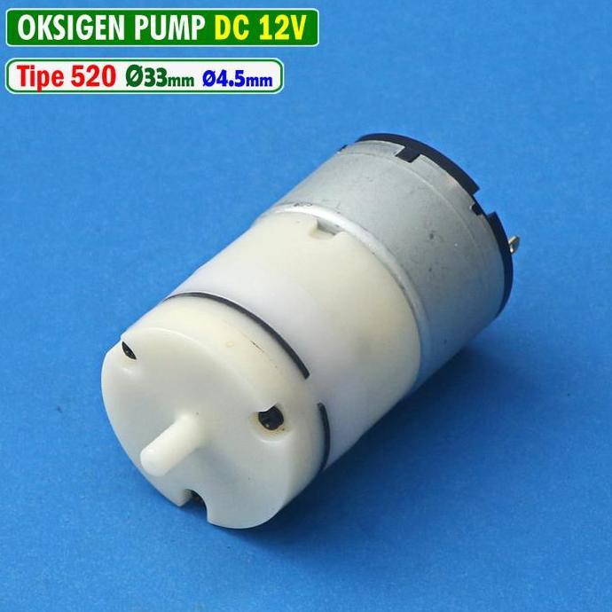 POMPA UDARA 520 OKSIGEN MINI MICRO 32MM 5V 6V 12V DC AIR OXYGEN POND PUMP AKUARIUM EMERGENCY AERATOR