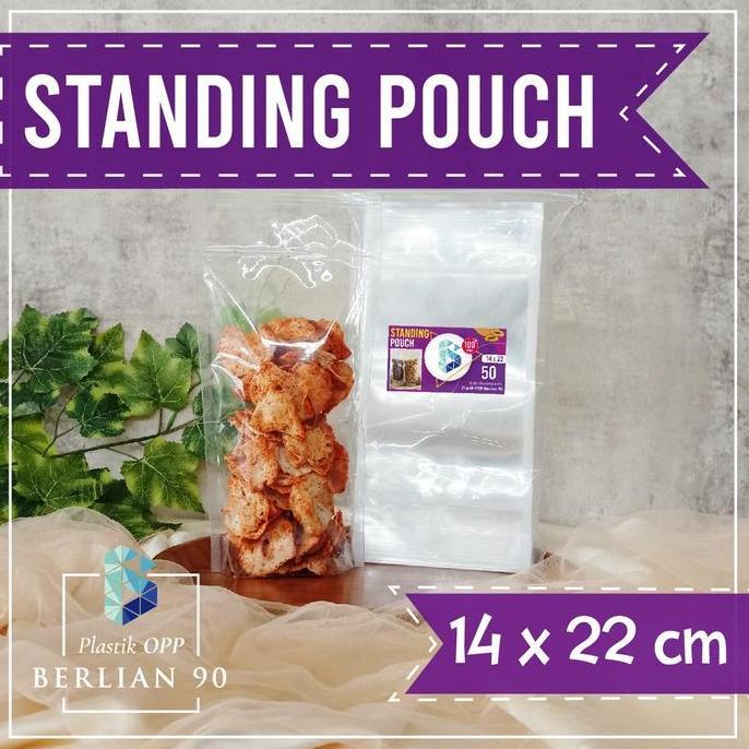 Bebasaja- ( 1 Pack ) Standing Pouch 14X22 Cm / Plastik Klip Berdiri / Plastik Snack