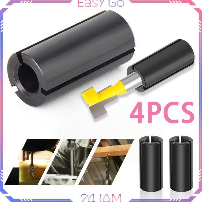 4pcs/Set Chuck Collet Sleeve 12,7mm Adapter Mesin Router Adapter Collet Adaptor Router Chuck Collet 