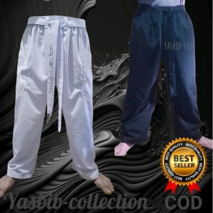 Pilihan - Celana Komprang Silat Siswa/Psht  /Celana Pangsi Sabuk Pesilat Polos Tanpa Saku Kantong Da