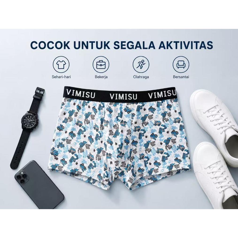 Murah [8Pcs] Best Seller Cd Pria Motif Seamless/Boxer Cowok Remaja Bahan Halus Dan Dingin Cd/Nyaman 