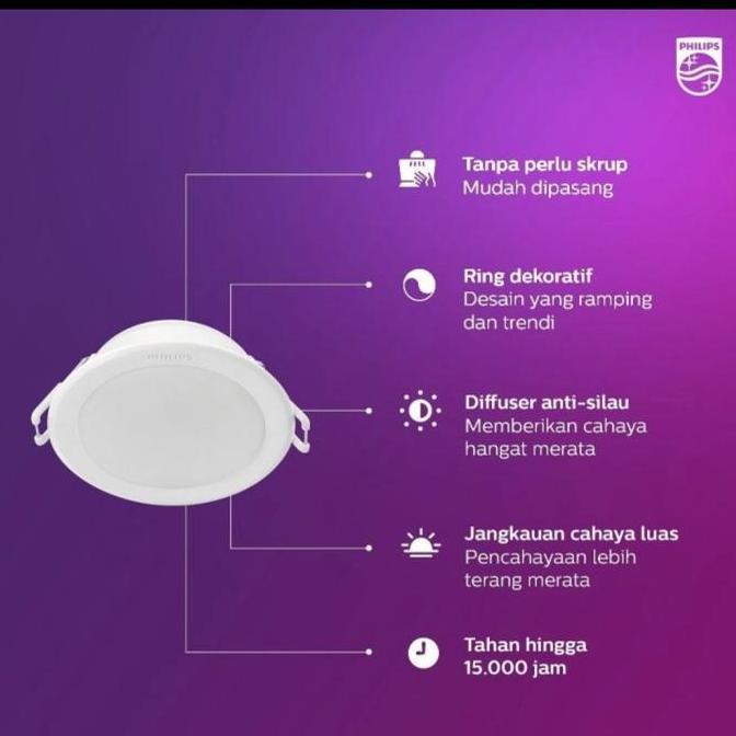 led panel downlight led philip meson 3w 5w 9w 13w 17w 21w 24w