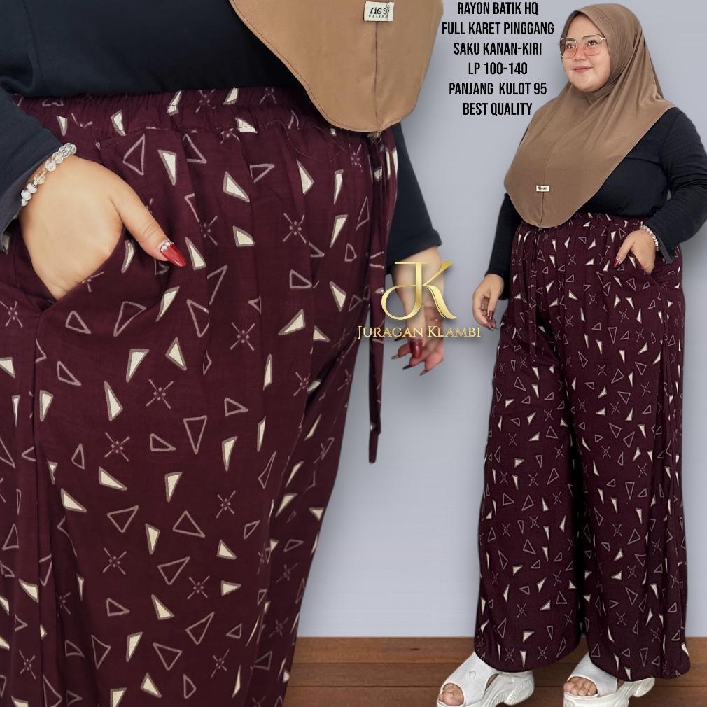 TERBARU CELANA KULOT BATIK BAHAN RAYON PREMIUM JUMBO FREE BROS BY JURAGAN KLAMBI MUSLIM, WANITA, PAN