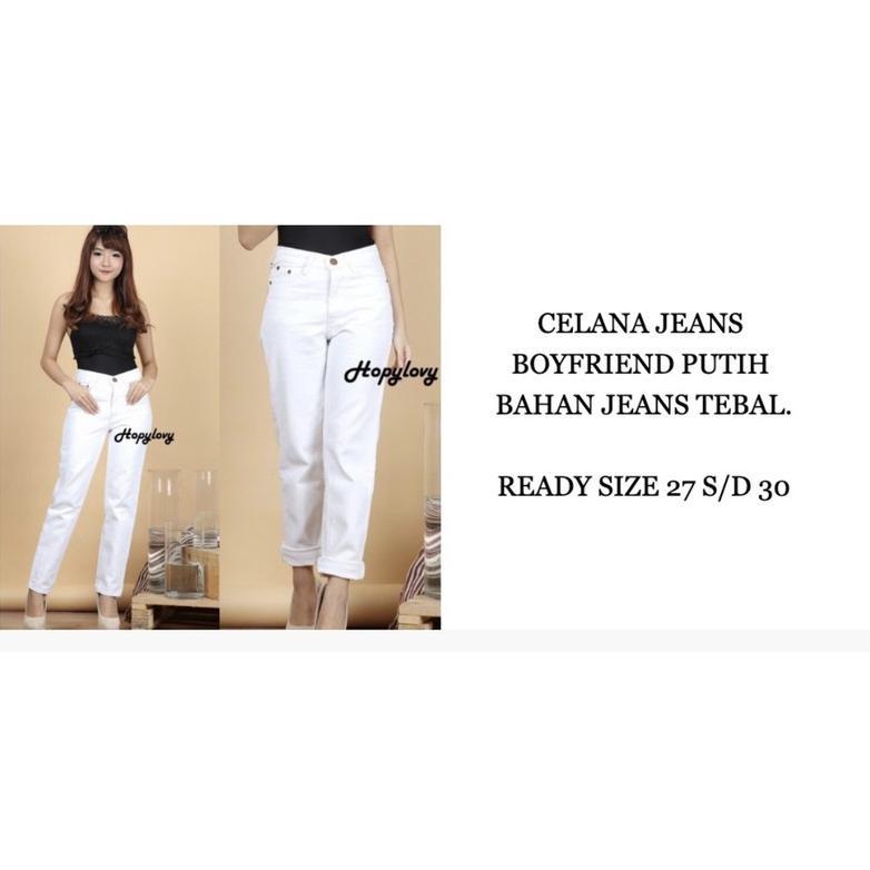 Boyfriend Jeans Putih 27-40 / Boyfriend Jeans Hitam / Boyfriend Jeans Jumbo / PLAINBF