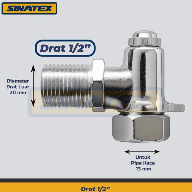 Kran Kaca Boiler Setrika Uap Elbow Kaca Tabung Boiler Setrika Uap 3/8" 1/2" Sinatex Nagamoto Jupe dl