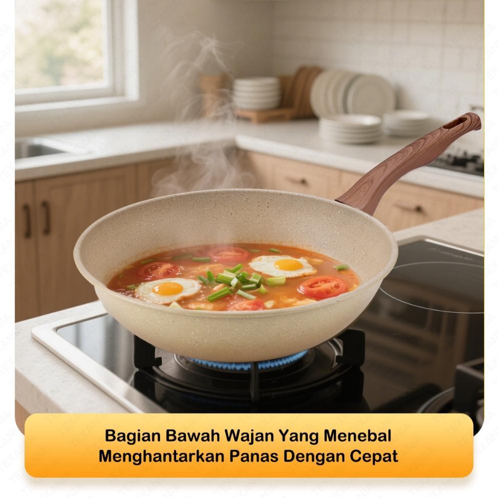 Recommended Texania Wajan Keramik 30Cm Wajan Anti Lengket Warna Cream Kitchenware