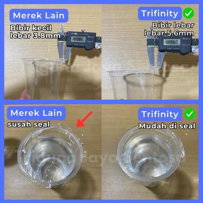Bora- Gelas Oz Halal Oval Tebal 8Gr 12Oz 14Oz 16Oz 18Oz 22Oz Datar Rata /Pack Cup Trifinity Jsp