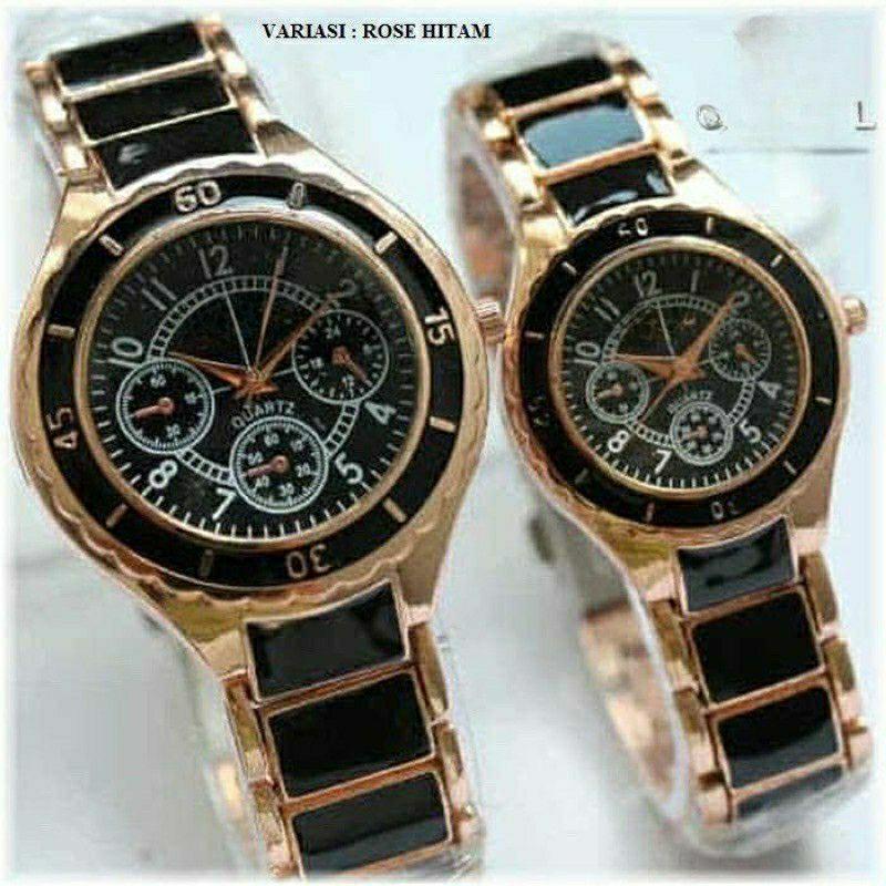 (Bisa Cod) Jam Tangan Rantai Pasangan Besar Kecil Couple Pria Dan Wanita Stainless Harga Satuan