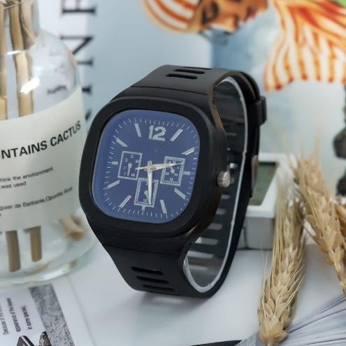 Pa Jam Tangan Analog Chrono Pria Wanita Rubber Quartz Fashion Couple Anak Remaja Premium Rm035