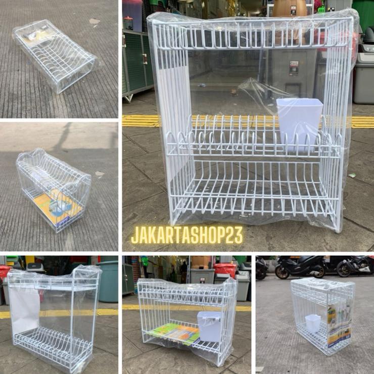 Modelline - Rak Piring Gelas Susun 3 + Tempat Sendok / Rak Piring Susun 3 + Tempat Sendok / Rak Piri