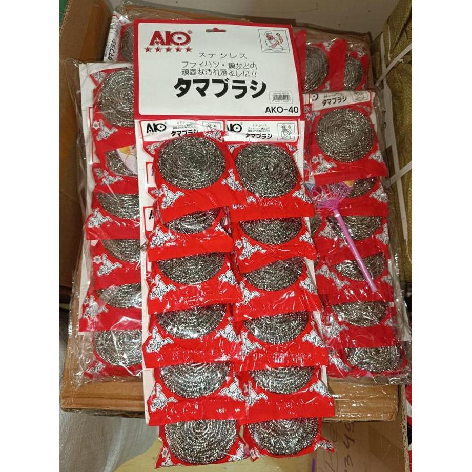 [ 1 LUSIN ISI 12 PCS ] Sabut Ako 40 / Sabut Kawat Stainless Steel / Spons Kawat Cuci Piring / Sabut 