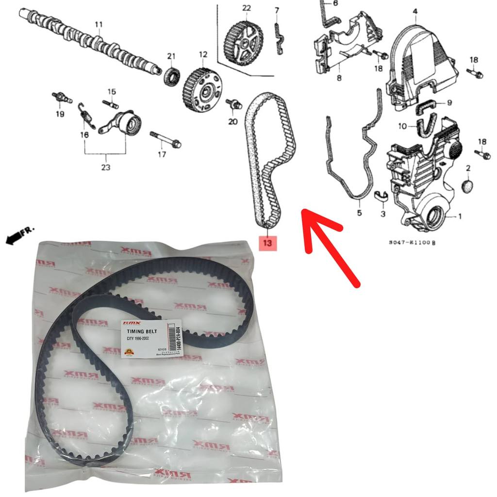 Timing Belt City Old City Pesona Karbu Z 1996 1997 1998 1999 2000 2001 2002 Sx8 14400-P2a Rmx