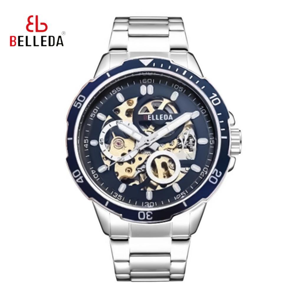 diskon jam tangan pria belleda 9486 automatic watches stainless steel anti air 3 atm watches belleda