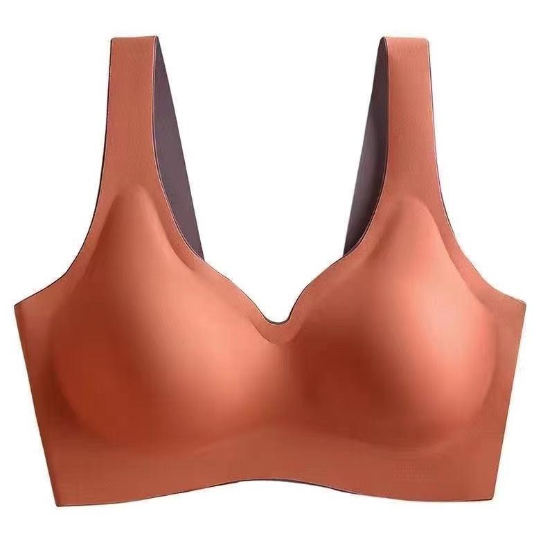 termurah thai latex padded bra women seamless non-wired sexy lace vest-style bra top