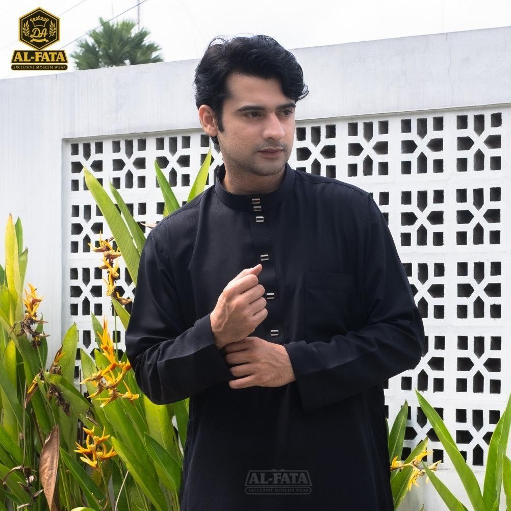 New Product Alfatta | Baju Jubah Saudi Pria Lengan Panjang Polos Non-Manset Type Kancing Snap Premiu