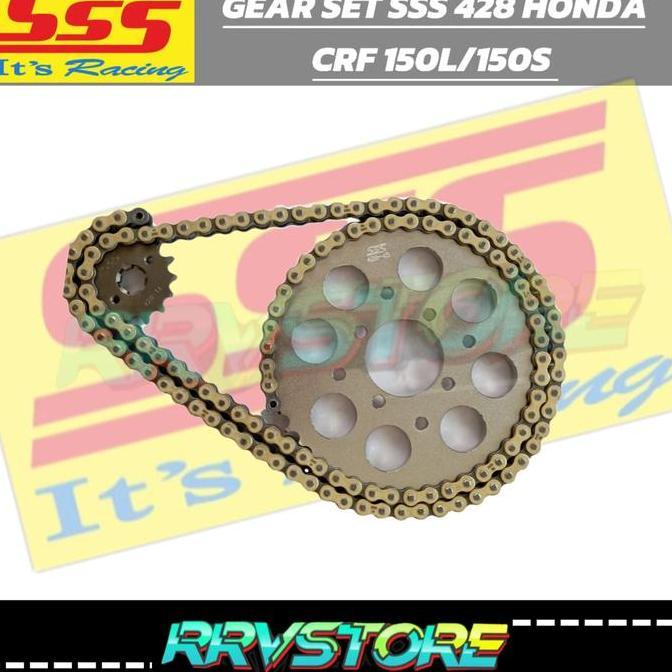 GEAR SET SSS 428 CRF 150L CRF 150S GEAR SET CRF 150L RANTAI TK RACING